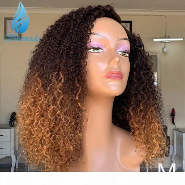 

13*6 ombre color lace front wigs 150% density human hair 360 lace wigs brazilian remy hair short bob with baby, Black;brown