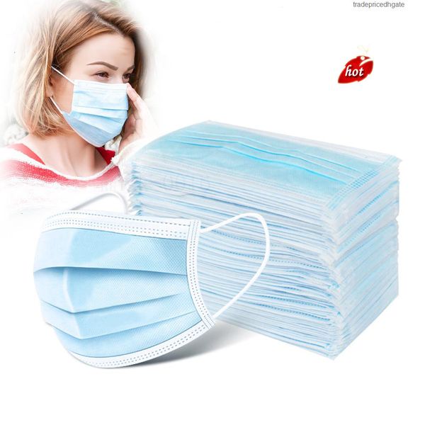

disposable mouth plyer cover 50pcs blue masks 3 earloop non woven fabric dust face mask for home spa salon 0j7i