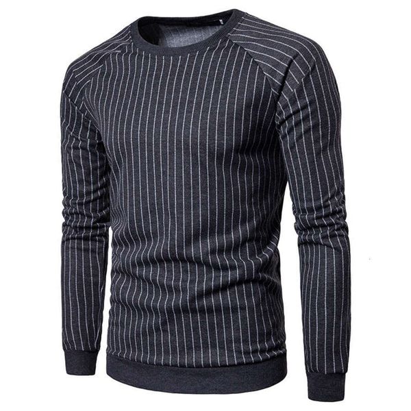 

and autumn new casual fashion spring simple stripe pullover men's sports sweater, Gray