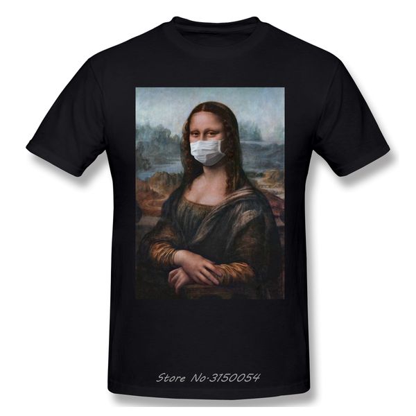 

sport summer cotton t-shirt men mona lisa funny monalisa mask tshirt o-neck cotton graphic t shirt short sleeve tees printed harajuku