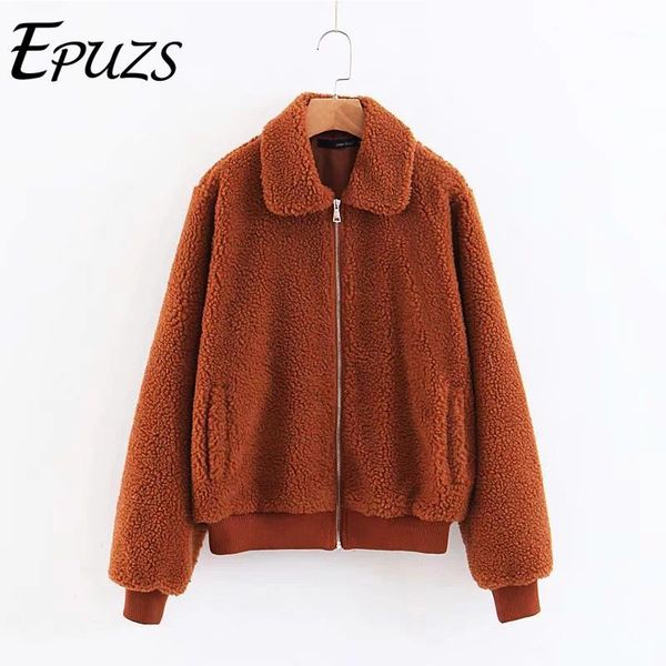 

winter faux fur coat and jackets women teddy jacket streetwear long sleeve warm fur jacket overcoat 2019 winter coat women1, Black