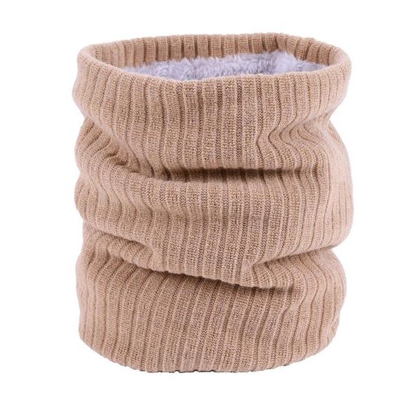 

cycling caps & masks knitted warm scarf winter autumn ring women bandana solid fleece men headband neck shawl, Black