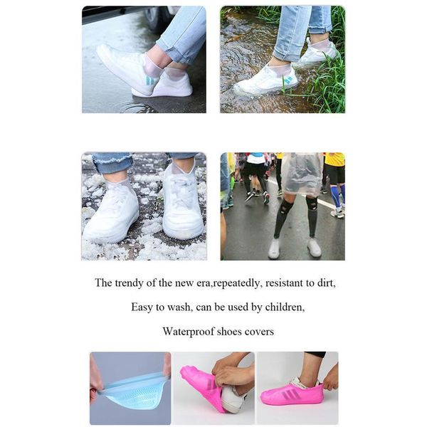 

shoes cover rain waterproof recyclable sile overshoes reusable rainproof men shoes covers rain boots non-slip bbymps