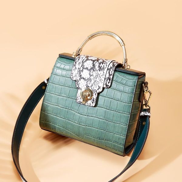 

cowhide leather alligator serpentine golden handle hand bags handbags crossbody bags for women messenger designer