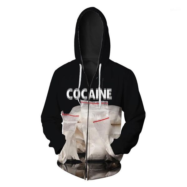 

new flour printed men's sweatshirt with hoodie in autumn 2019 european and american zipper men's clothing blouse hoodies1, Black