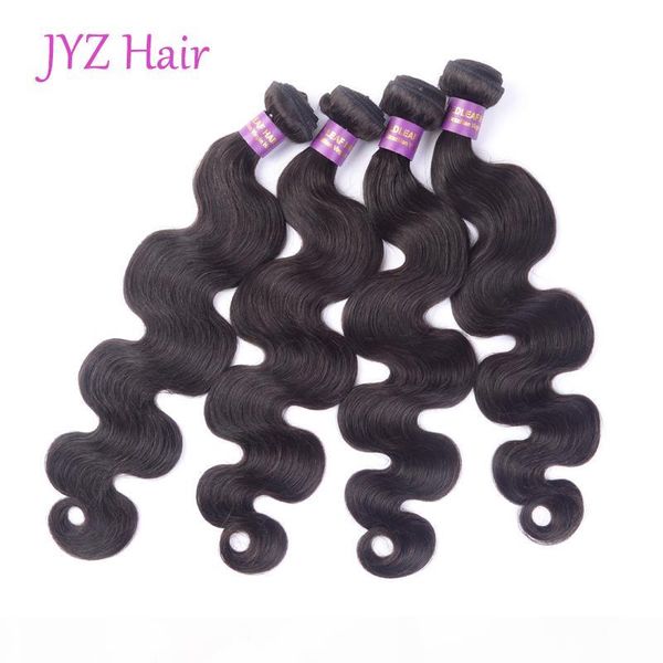 

hair products body wave brazilian malaysian indian peruvian weaving natural color hair extensions bundles body wave 4 pcs human hair wefts, Black
