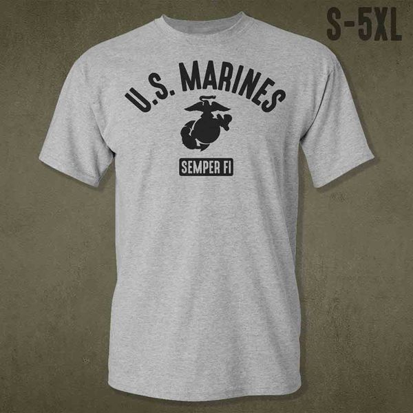 

2020 горячие продажи 100% хлопок морпехи сша n t-shirt /// heather gray tee /// semper fi /// usmc //// tee shirt спорта толстовка с капюшон