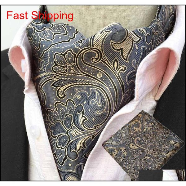 

men formal business paisley flowers cravat ascot necktie hanky pocket sq qyltlw nana_shop, Blue;white