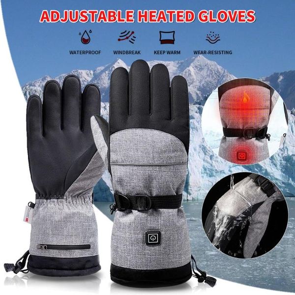 

ski gloves 2021 electric heating snowmobile snowboard snow mittens windproof waterproof men women snowboarding skiing