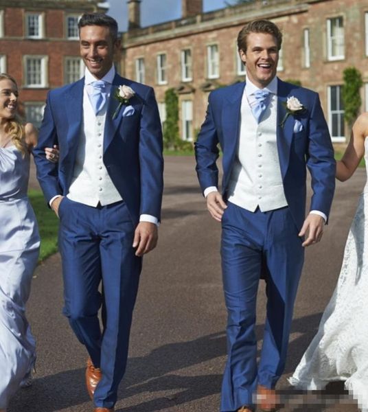 

men's suits & blazers (jacket vest pants) wedding groom slim fit royal blue mens suit latest designs for men costume homme floral blaze, White;black
