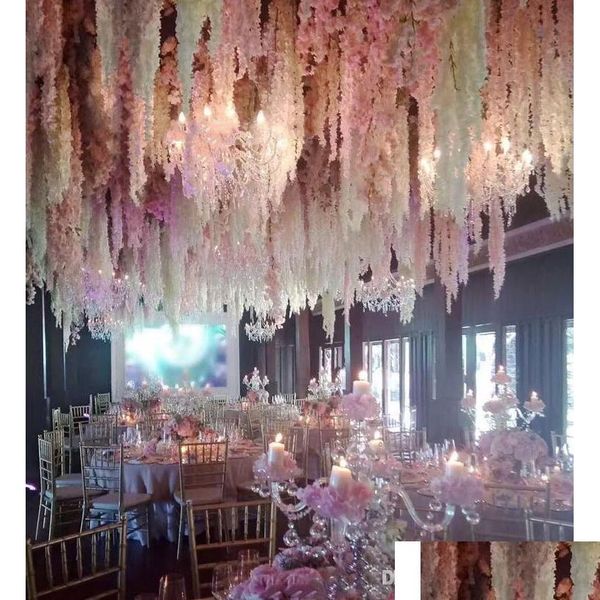 

24 colors elegant artificial flower wisteria flower vine 34cm home garden wall hanging diy rattan for l x jllmhv sport777