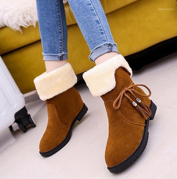 

autumn winter women boots mid-calf boots brand fashion stretch cotton fabric slip-on flat shoes woman botas mujer 20201, Black
