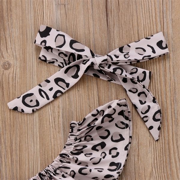 

baby girl leopard outfits kids off shoulder +ripped pants+headband clothes 3pcs y200525, White
