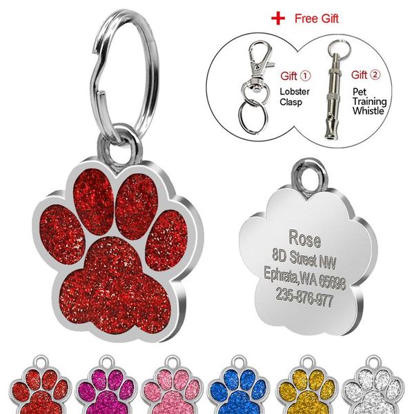 

engraved pet dog tags custom cat id name tags for pets personalized paw bone shape bbyzaz