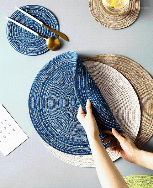 

table runner placemat woven heat pad household anti-scalding western mat1