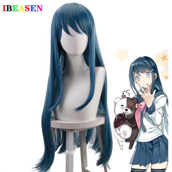 

on the broken garden haiwei dance garden shayexiang animation cos wig 80cm long straight hair wig high temperature silk, Black