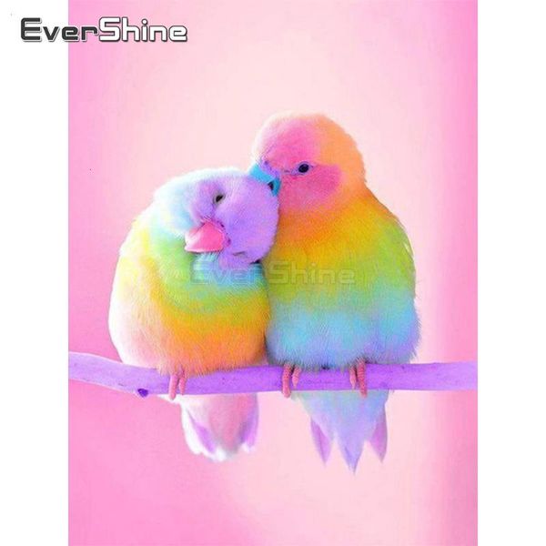 

paintings evershine 5d diamond painting full drill square bird cross stitch embroidery parrot rhinestones art wall decoration