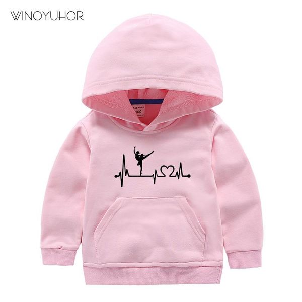 

hoodies & sweatshirts ballet ballerina dance heartbeat kids dancing girl design long sleeve baby girls autumn casual clothes, Black