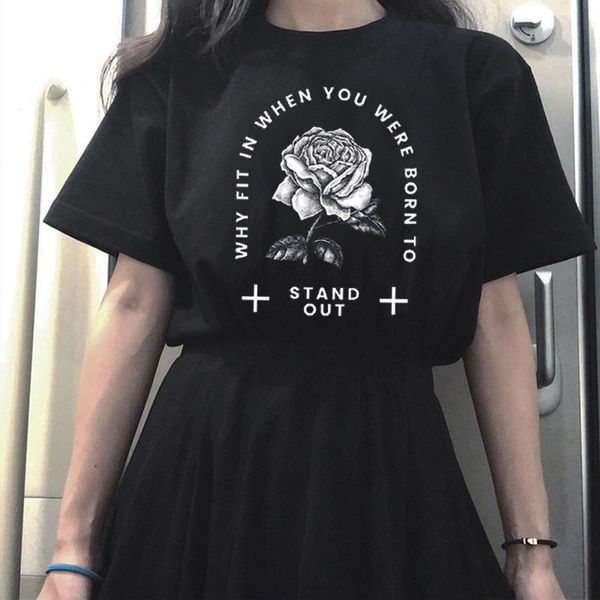 

gothic vintage cartoon black print big size hip hop harajuku letter summer fashion women punk short sleeve casual t-shirt, Black;green