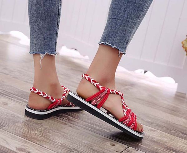 

fashion winter women sandals summer flats real leather platform rsandals flats shoes ladies sandal beach causal shoes p46, Black