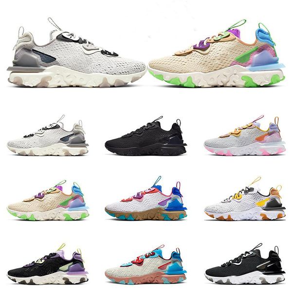 

2020 react vision men running shoes black iridescent gravity purple honeycomb pastel hues hyper blue womens fashion sport sneaker trainers