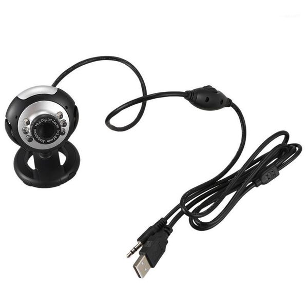 

webcams usb 6 led camÃ©ra de vision nocturne pc webcam rÃ©seau avec microphone pour msn icq aim rÃ©union skype net, noir1