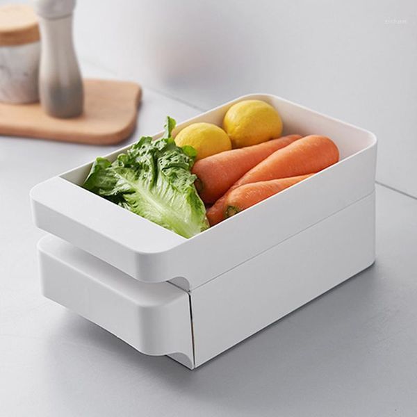 

drawer type eggs storage box plastic kitchen storage container refrigerator eggs organizer tray rangement cuisine1