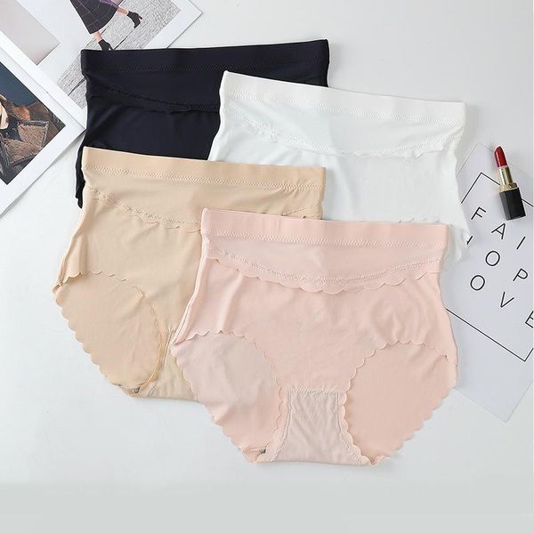 

women's panties for women fashion seamless underwear female comfort intimates lingerie mid-waist briefs solid color, Black;pink