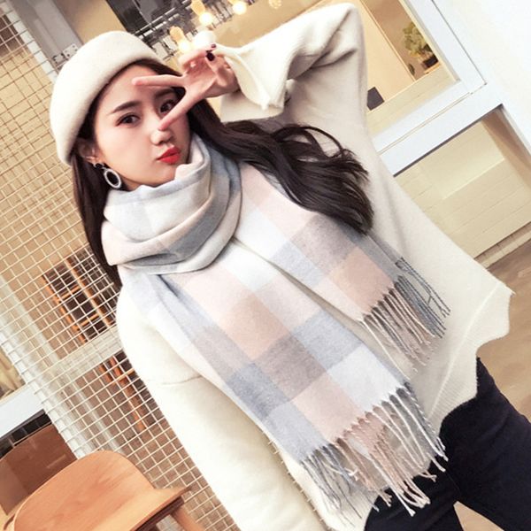 

new style cashmere scarves women's shawls for students, Blue;gray