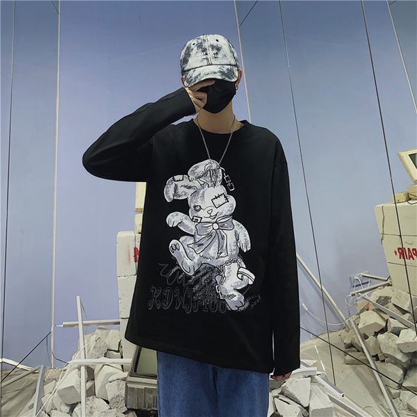 

bvfef crew тонкого кролик печать loversgirlfriends длинного рукав осень свитер шея студентки топ sweatersweater sweaterkorean потерять топ 4, White