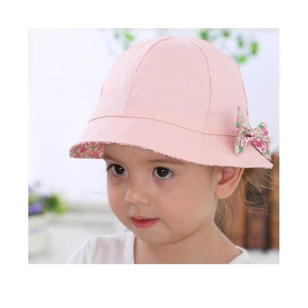 

summer baby girls sun hat cotton baby hat kids child cap bowknot flower print bucket hat double sided can wear,gorro qylmjf, Yellow