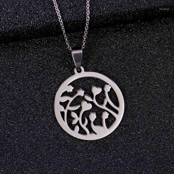 

new arrive silver tree delicate man cyclo sliver stainless steel gold chain pendant necklace for women choker jewelry boyfriend1