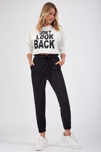 

happiness ist. women belted basic sweatpants gd00021, Black;blue