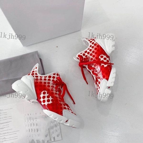

spring and autumn classic ladies casual sports shoes polka dot luxurys design fashion stretch shoes ladies running shoes breathable non-slip, Black;red