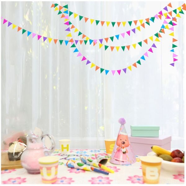 

omkiz small large triangle decoration large color clothes triangle color clothing flower cloth flag paper string party classroom stage dress