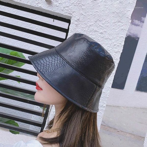 

stingy brim hats fashion leather fishing cap winter casual bucket hat out sun protection male camping for women1, Blue;gray