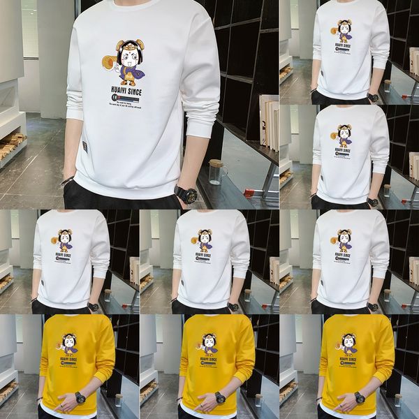 

yaoou мужской одежды новая весна 2020 мужских свитера король слава шерсти woolluban no.7 печать универсального свитер тенденция lp6mf, Black