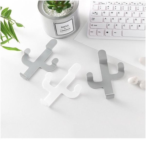 

1 pcs cactus shaped hooks key towel rack seamless adhesive hook clothes hook kitchen bathroom storage rack home de jllkwn