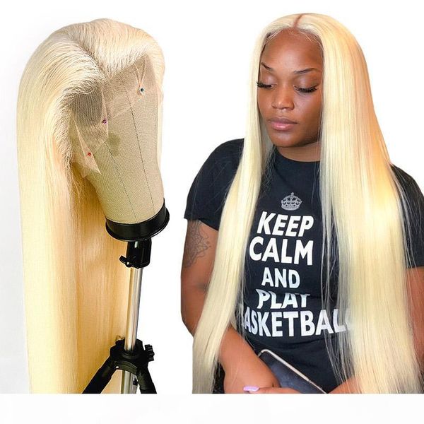 

8-24 inch full lace wig blonde straight virgin brazilian human hair #613 color hair straight swiss lace frontal wigs ing, Black;brown