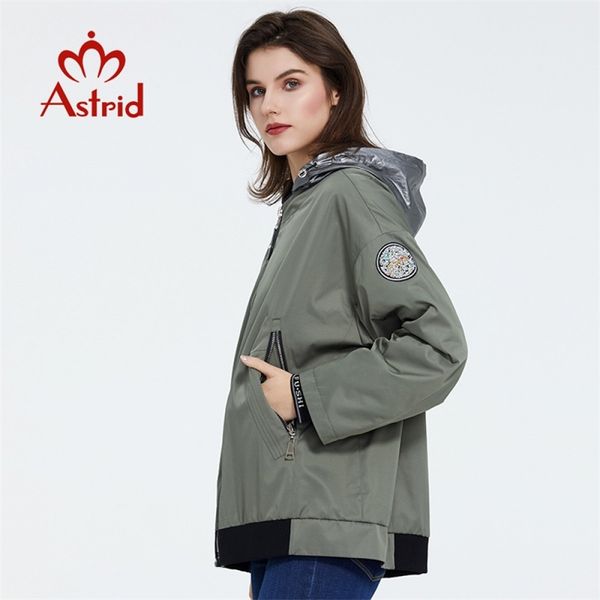 

astrid spring women warm cotton padded jacket long thin parkas plus size coat with a hood casual short parka am-9317-2 201031, Tan;black