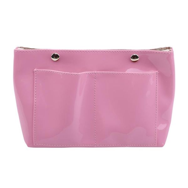 

portable travel storage toiletry bag large capacity makeup bag women clutch multi pockets solid color pvc make up
