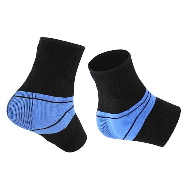 

1pc nylon sports ankle support elastic stretchy ankle brace with silicone pad for exercise basketball sprain (black, Blue;black