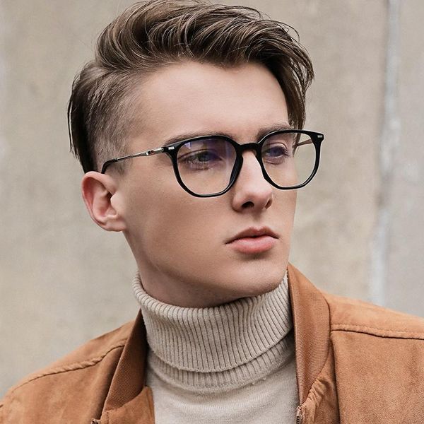 

men anti blue light glasses optic customized lenses polygonal blue light blocking eyeglasses tr90 cellphone computer glasses, White;black