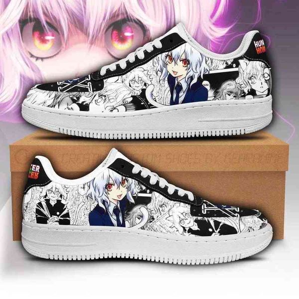 

fan diy anime sneakers neferpitou custom hunter x shoes men's lightweight running casual knit, Black;white
