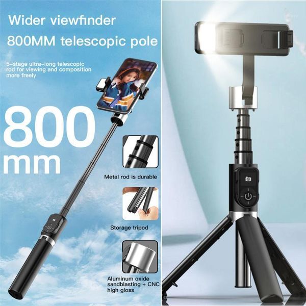 

tripods p70d bluetooth selfie stick tripod fill light video record support universal adjustable direction smartphone stabilizer vlog1