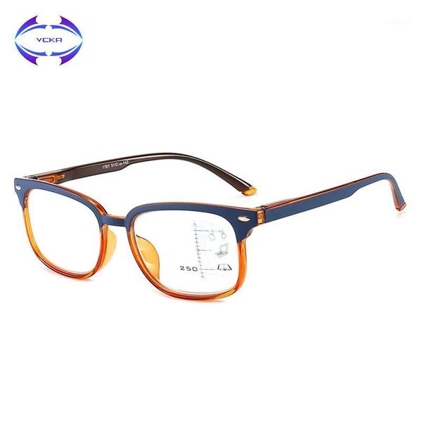 

vcka anti blue light reading glasses men glasses progressive multifocal tr90 women near far sight diopter eyewear +1.0 to+3.51, White;black