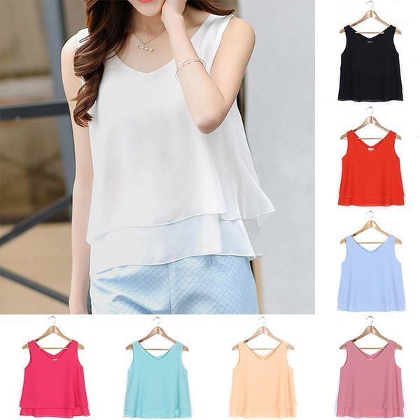 

elastic chiffon loose female comfortable soft adjustable large size v-neck casual blouse plus size s-4xl 1pc 9 colors1, White