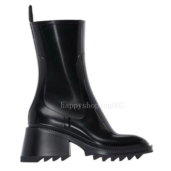 

the new waterproof martin boots boots are all the rage in europe rubber outsole heel height 5 cm, Black