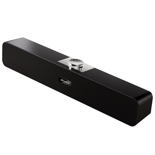 

bonks computer speaker, stereo 2.0 usb powered sound bar speaker with diaphragm for lapdeskpc cellphone, black
