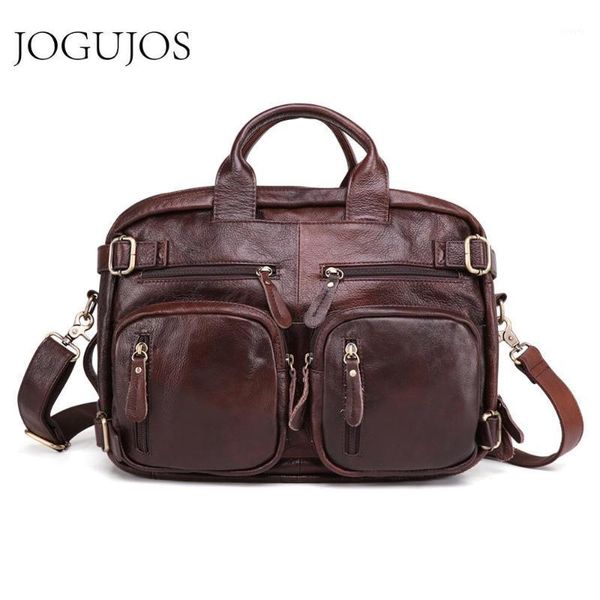 

jogujos new designer genuine leather men's briefcase business crossbody shoulder bags travel bag duffle bag weekend handbag1